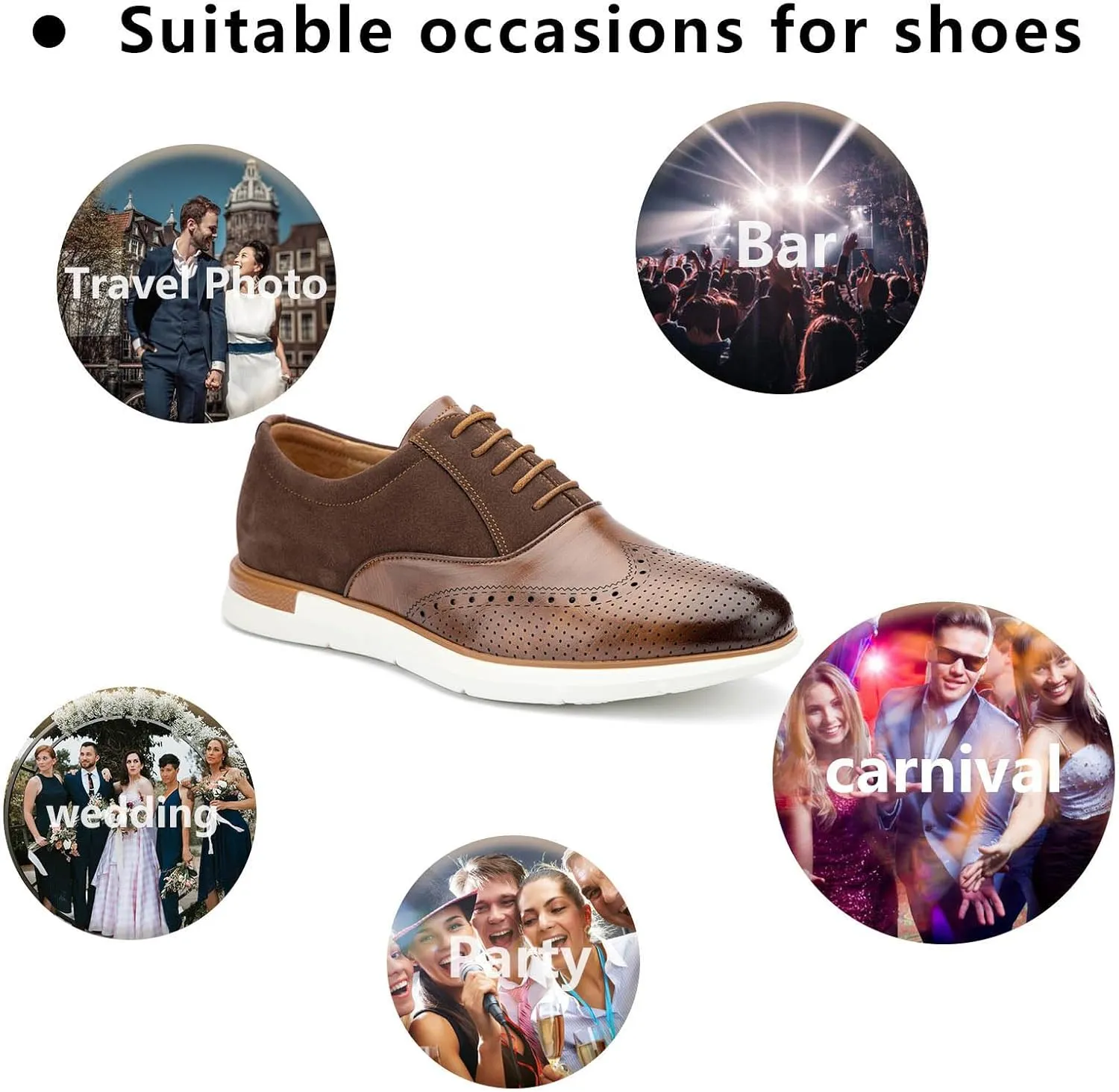 Meijiana Men's Oxfords Casual Dress Shoes Leather Lace Up Shoes for Men Business Oxford Shoes
