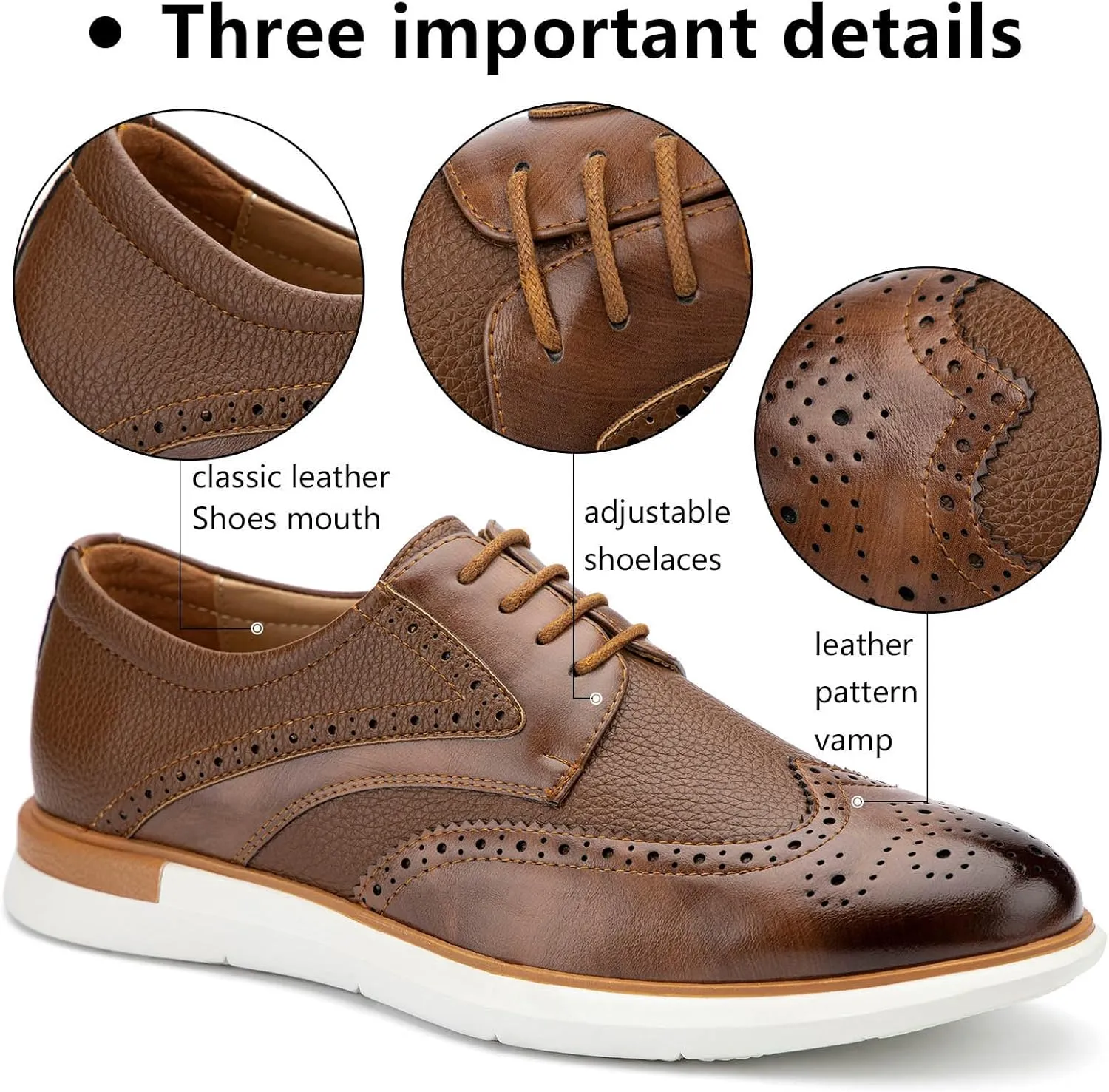 Meijiana Men's Oxfords Casual Dress Shoes Leather Lace Up Shoes for Men Business Oxford Shoes