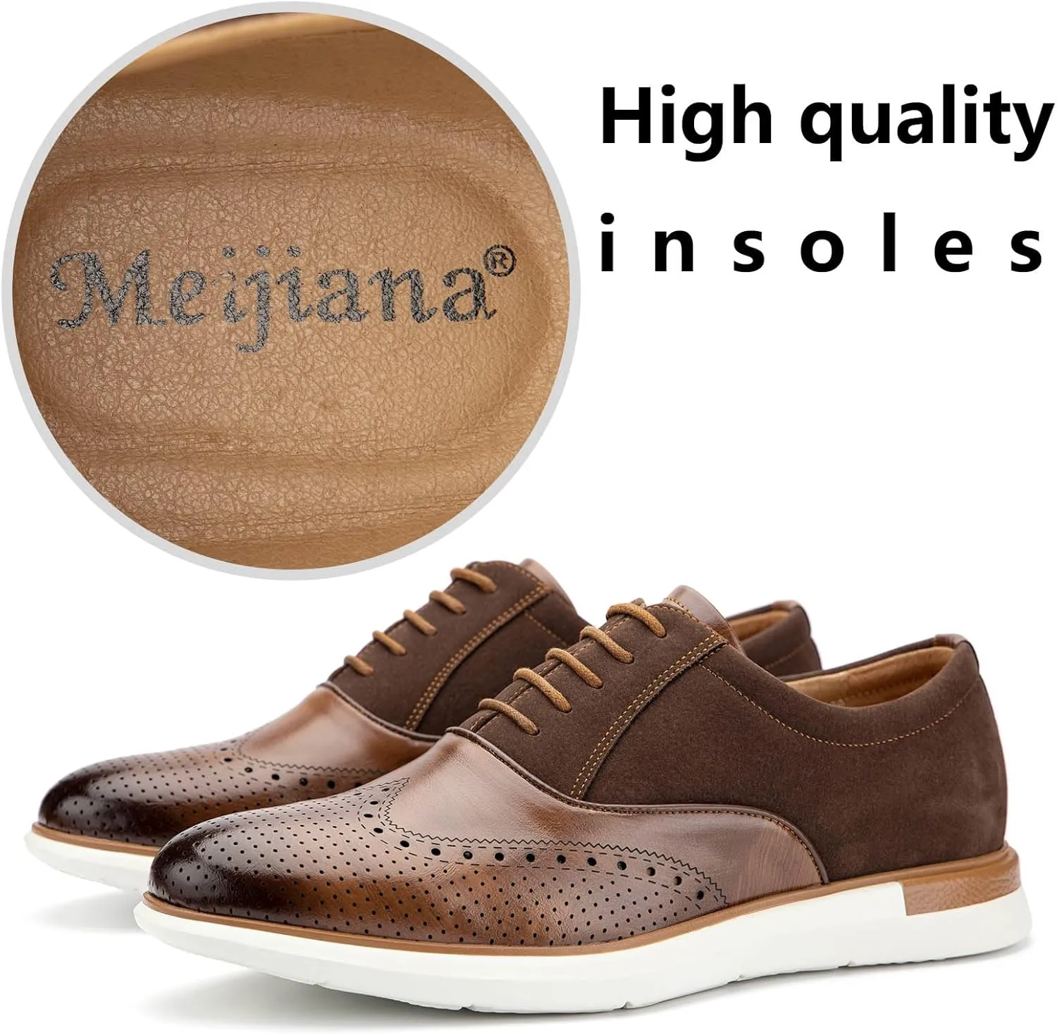 Meijiana Men's Oxfords Casual Dress Shoes Leather Lace Up Shoes for Men Business Oxford Shoes