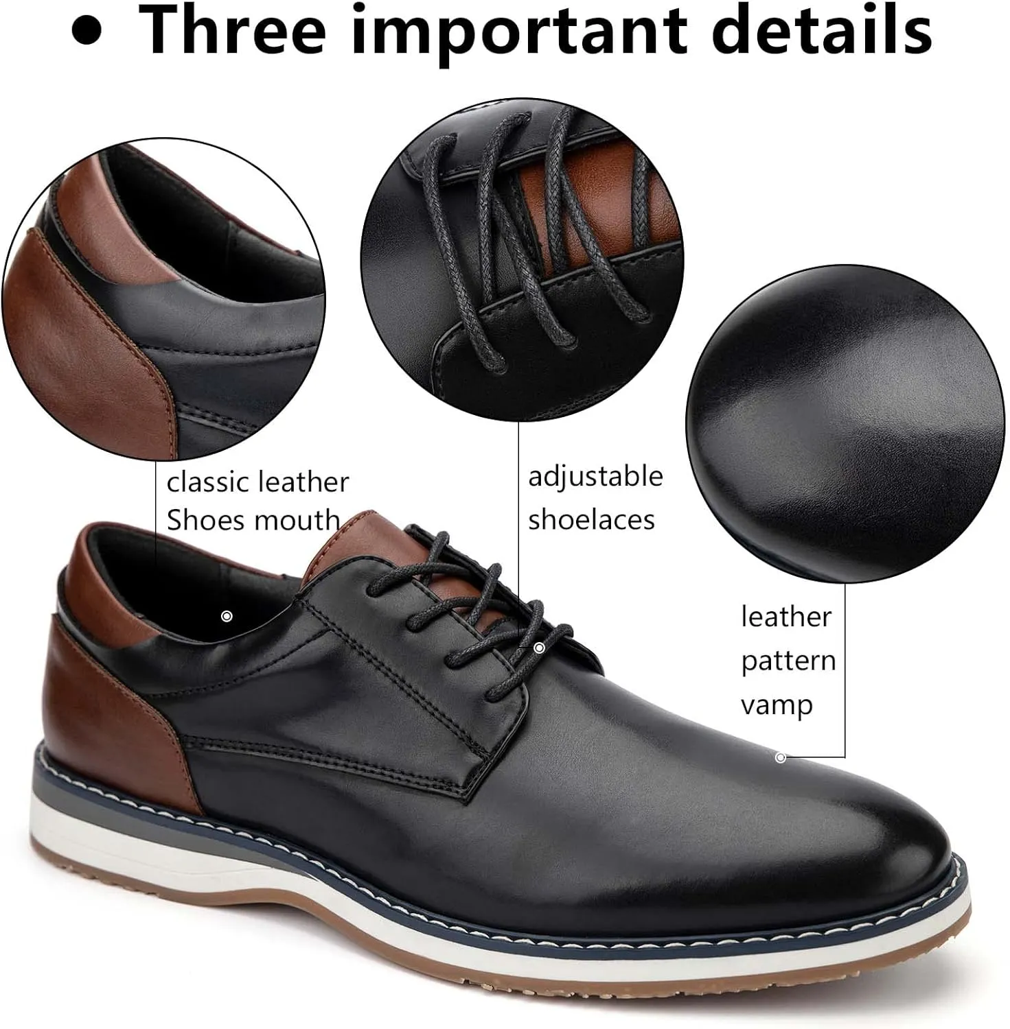 Meijiana Men's Oxfords Casual Dress Shoes Leather Lace Up Shoes for Men Business Oxford Shoes