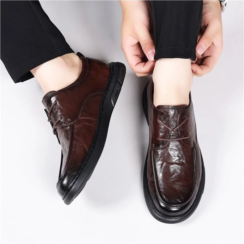 Men's Breathable Non-Slip Dress Shoes Spring British Style Casual Leather Soft and Comfortable Men's Oxford Shoes