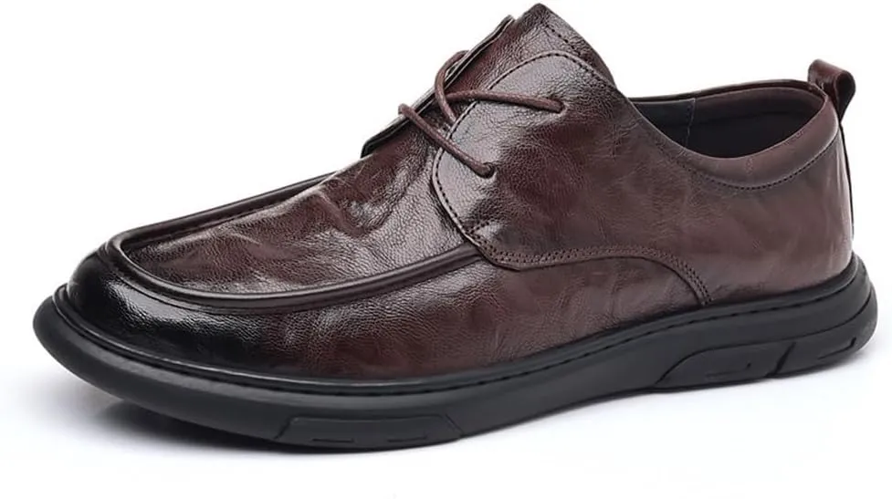 Men's Breathable Non-Slip Dress Shoes Spring British Style Casual Leather Soft and Comfortable Men's Oxford Shoes