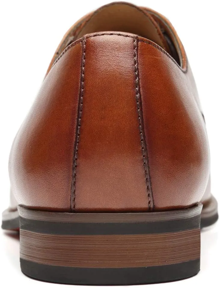 Mens Cap Toe Oxford Leather Lace Up Classic Comfortable Modern Formal Business Dress Shoes for Men