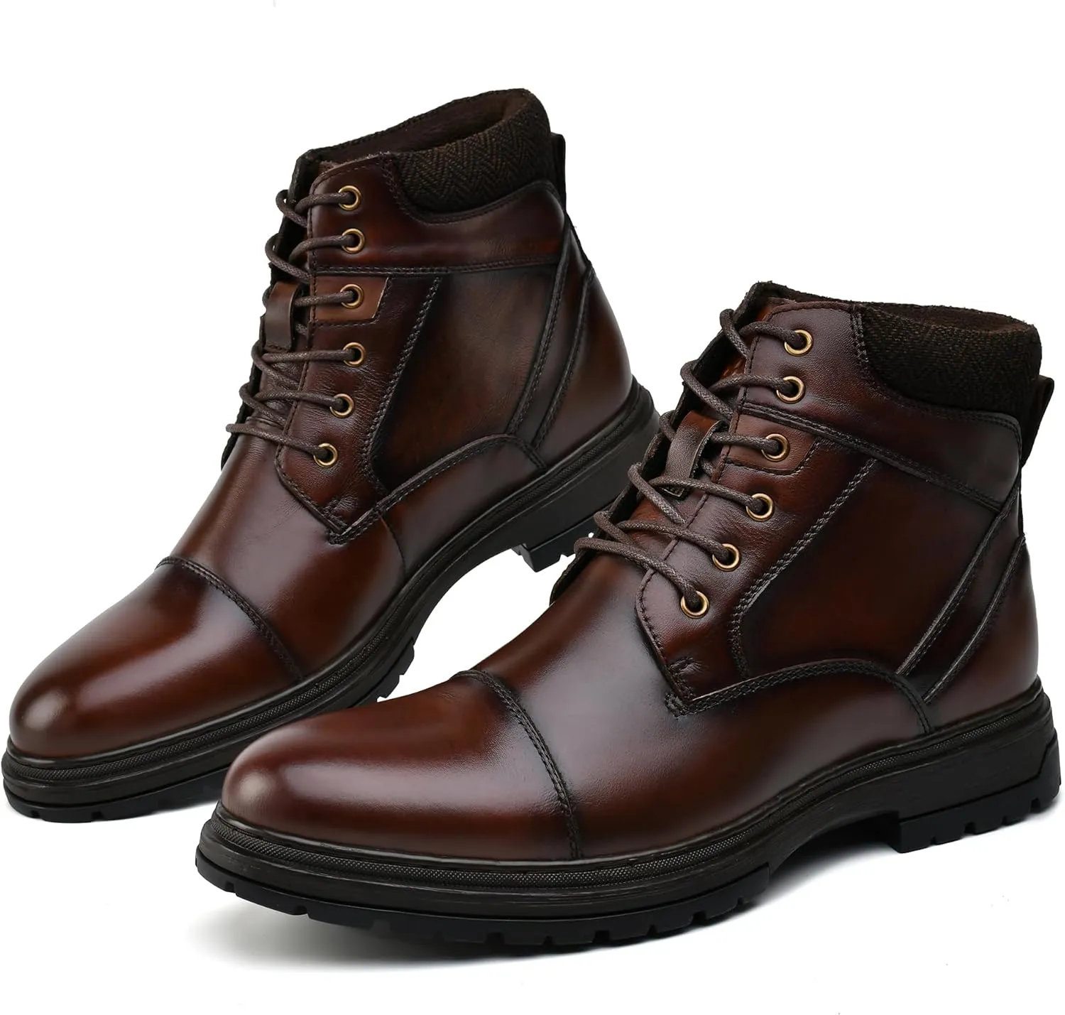 Mens Casual Chukka Dress Boots - High Top Comfortable Leather Oxford Ankle Boot Combat Motorcycle Winter Shoes for Men