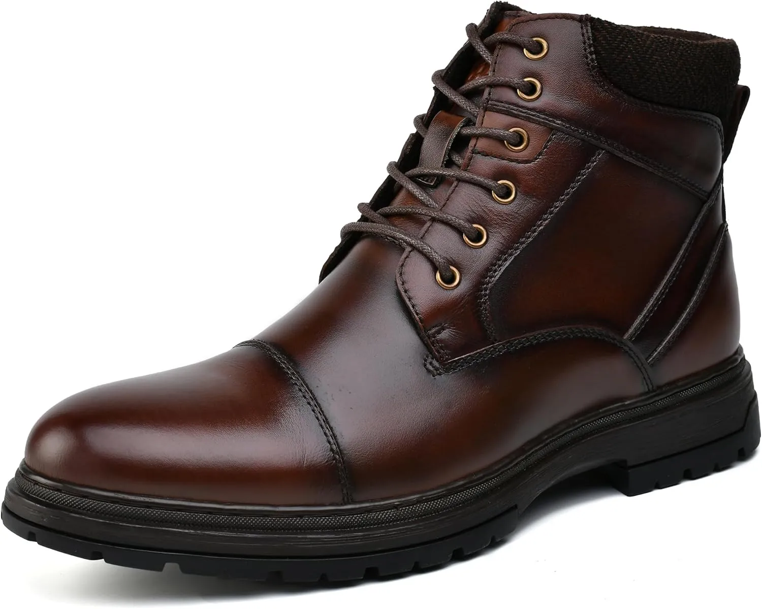 Mens Casual Chukka Dress Boots - High Top Comfortable Leather Oxford Ankle Boot Combat Motorcycle Winter Shoes for Men