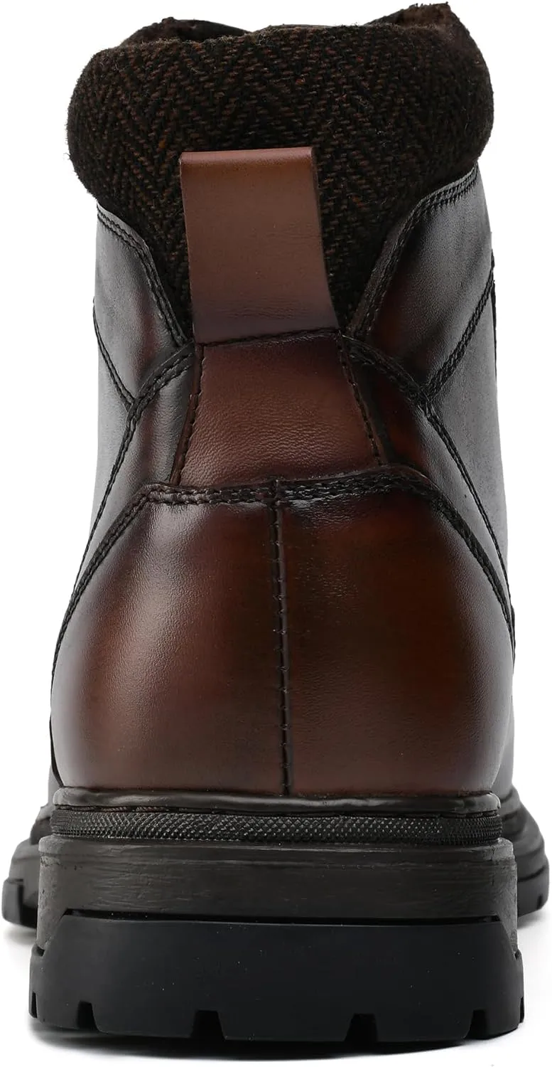 Mens Casual Chukka Dress Boots - High Top Comfortable Leather Oxford Ankle Boot Combat Motorcycle Winter Shoes for Men