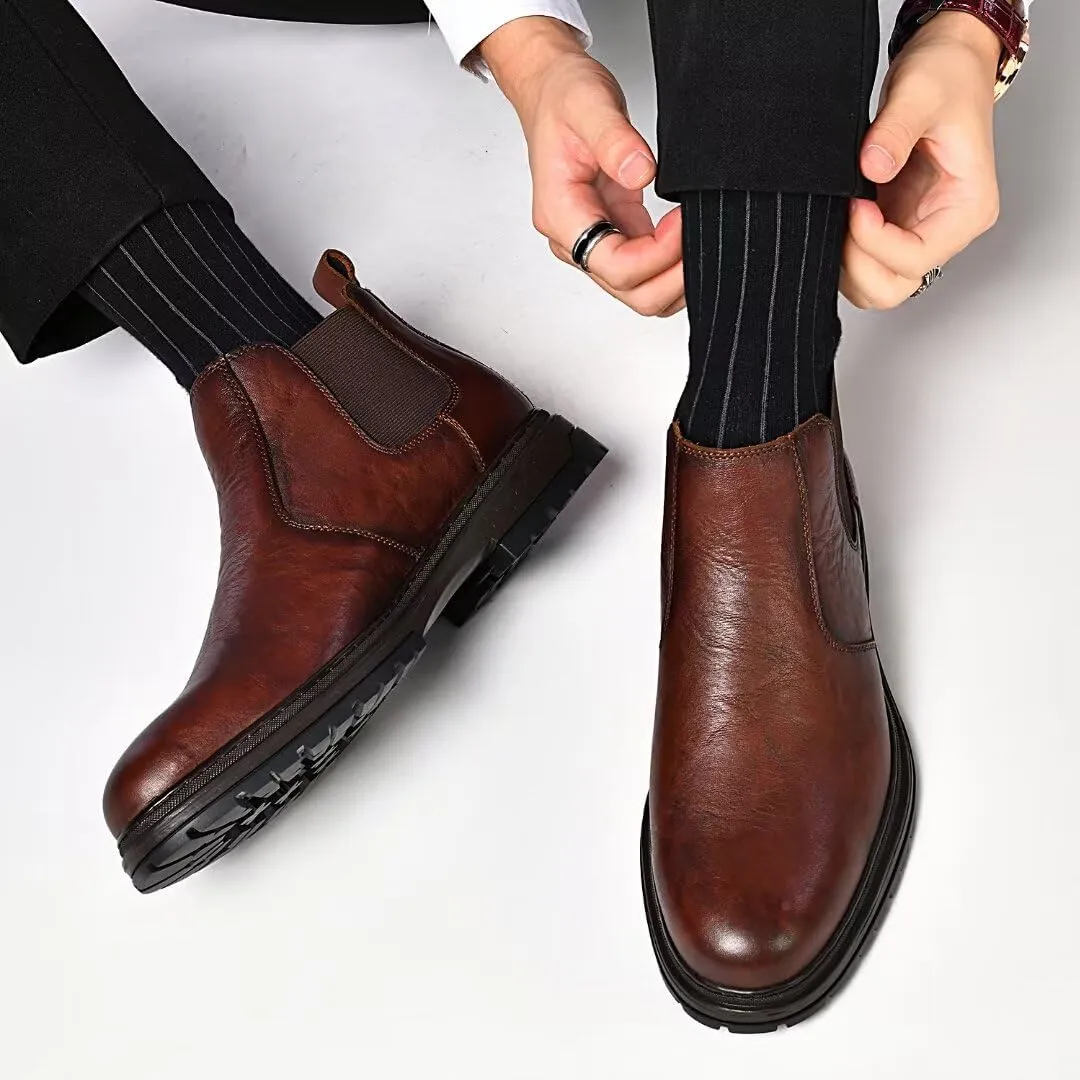 Men's Chukka Boots Genuine Leather Ankle Boot for Men Classic Casual Oxford Style Footwear