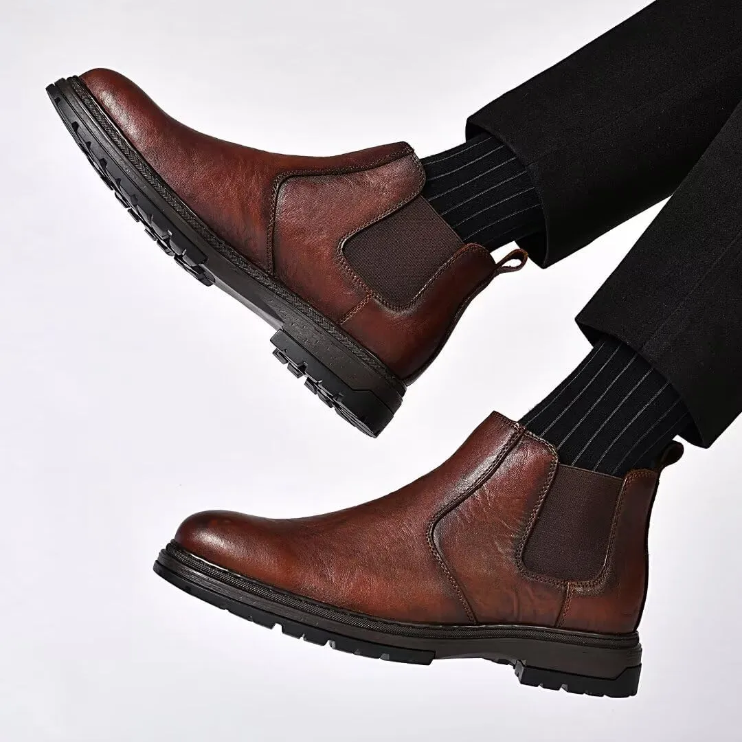 Men's Chukka Boots Genuine Leather Ankle Boot for Men Classic Casual Oxford Style Footwear