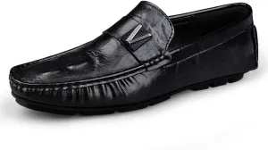 Men's Classic Formal Slip-On Oxford Shoes Mens Comfort Hand Stitched Business Derby Shoes