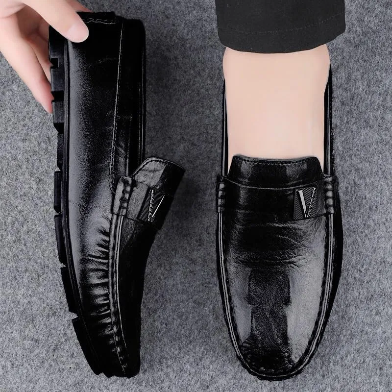 Men's Classic Formal Slip-On Oxford Shoes Mens Comfort Hand Stitched Business Derby Shoes