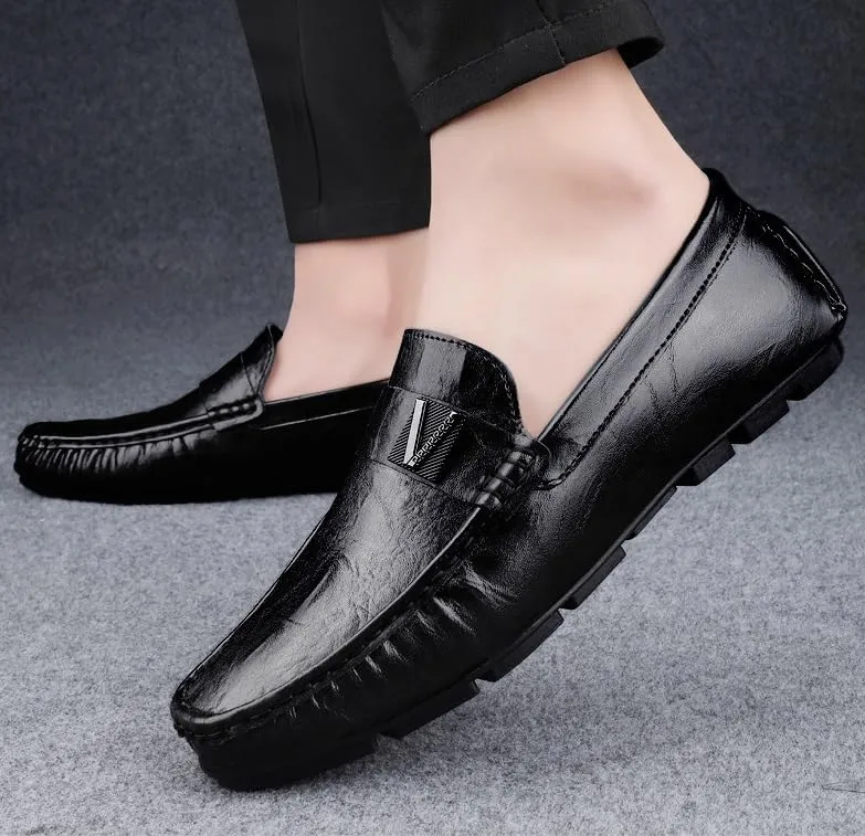 Men's Classic Formal Slip-On Oxford Shoes Mens Comfort Hand Stitched Business Derby Shoes