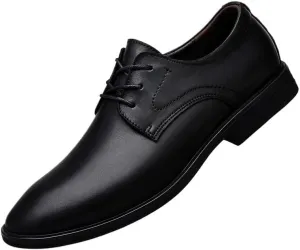 Men's Classic Lace-up Formal Oxford Shoes Fashion Casual Leather Low Heels Dress Shoes for Men