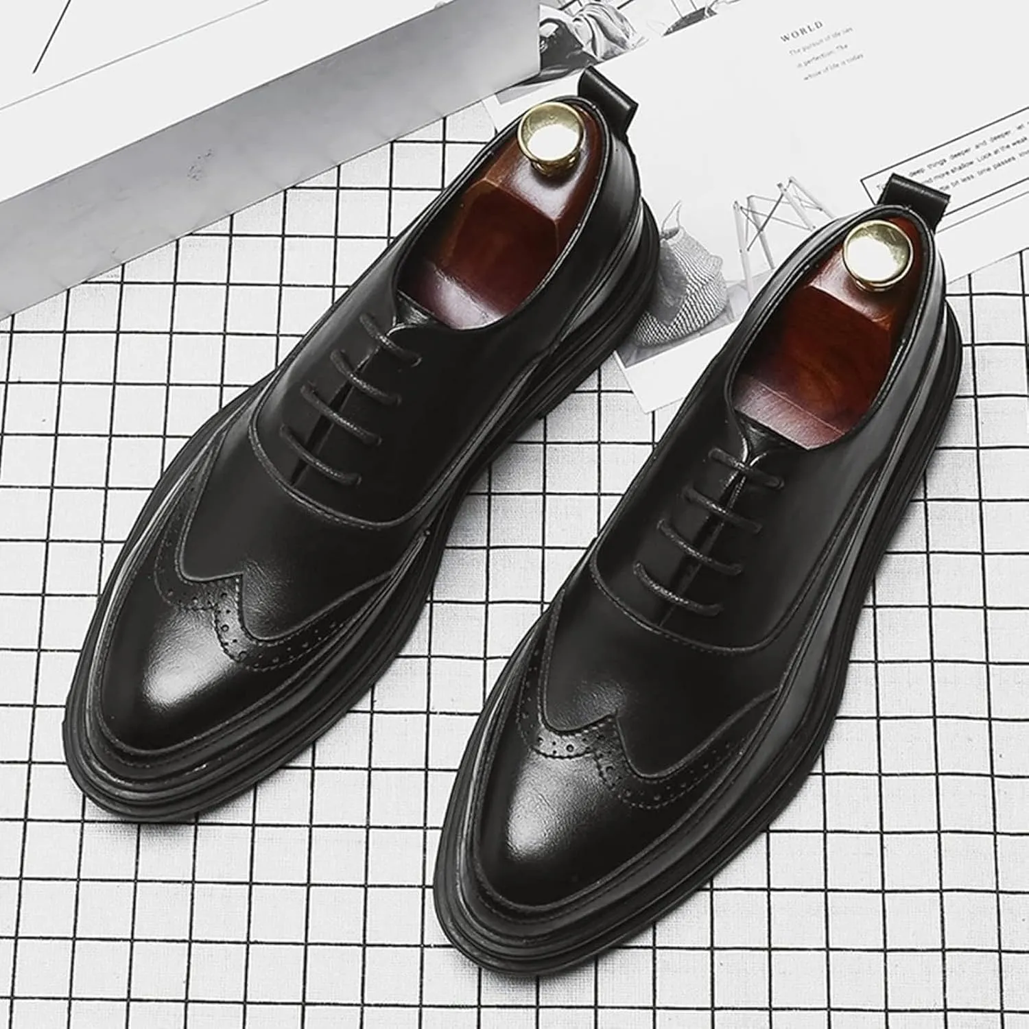 Men's Formal Shoes, Gentlemen's Oxford, Casual Leather Business and Office, Fashionable and Classic, Formal