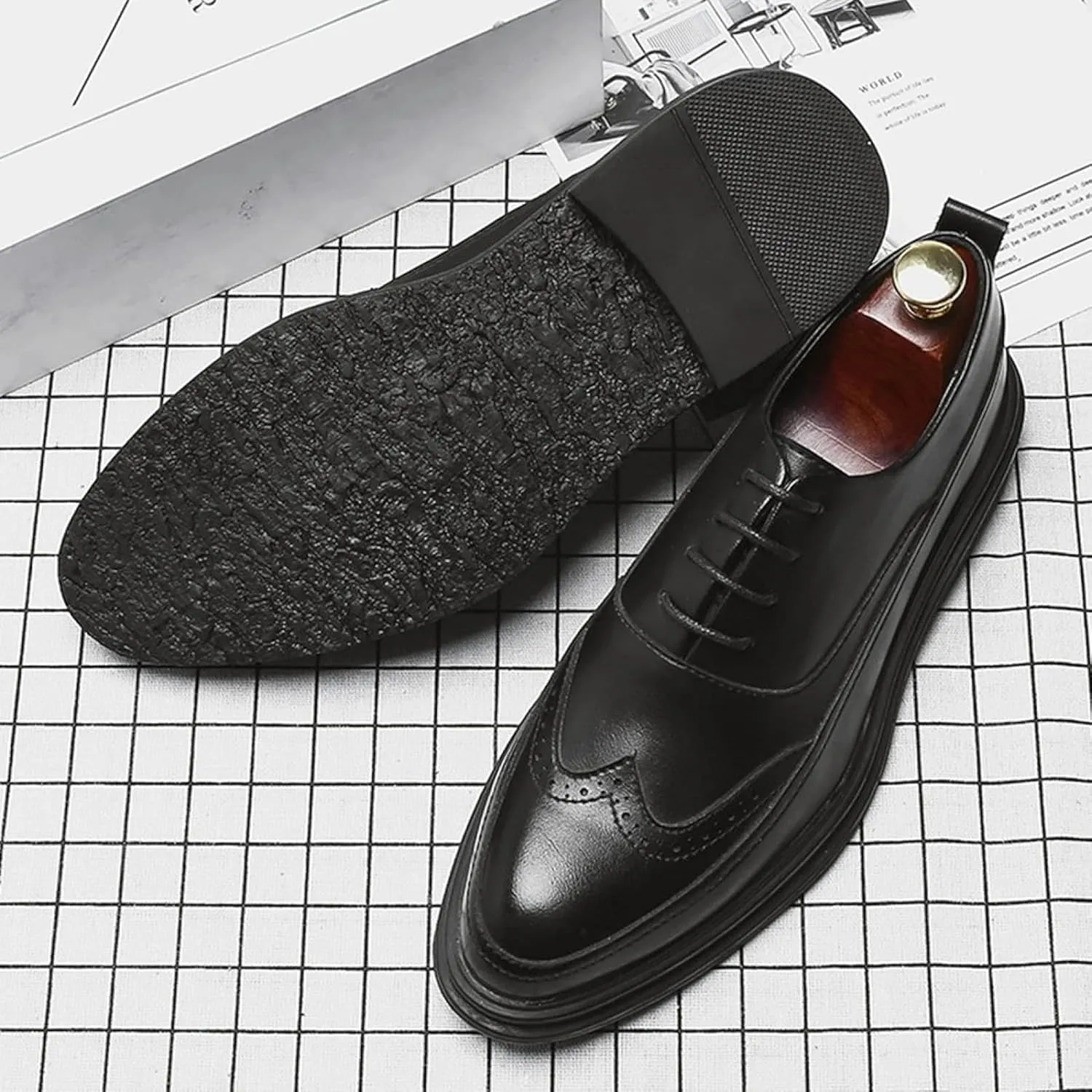 Men's Formal Shoes, Gentlemen's Oxford, Casual Leather Business and Office, Fashionable and Classic, Formal