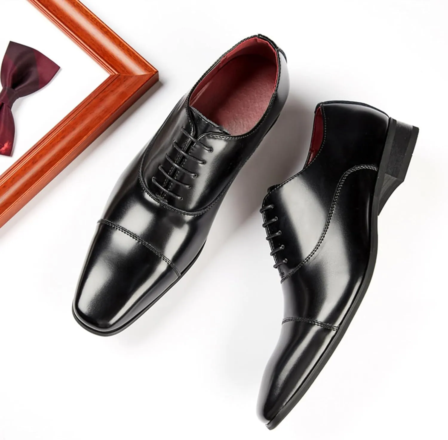 Men's Genuine Leather Italian Luxury Dress Shoes Comfortable Slip On Monk Strap Loafers Classic Formal Business Shoes Elegant Block Heel Oxford Tuxedo