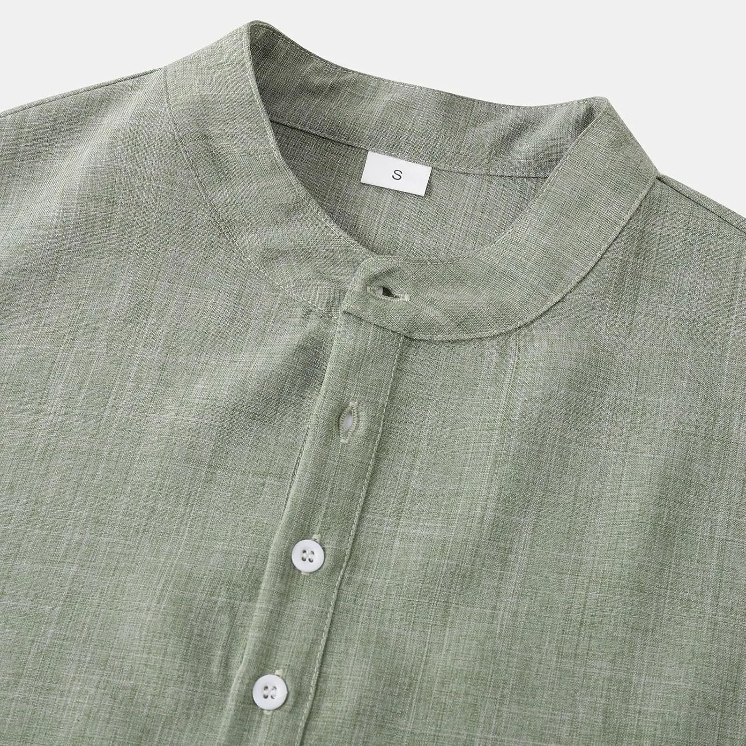 Mens Henley Shirts Short Sleeve Cotton Linen Loose Fit Stand Collar Casual Tshirts Hiking Summer Lightweight Work Tees