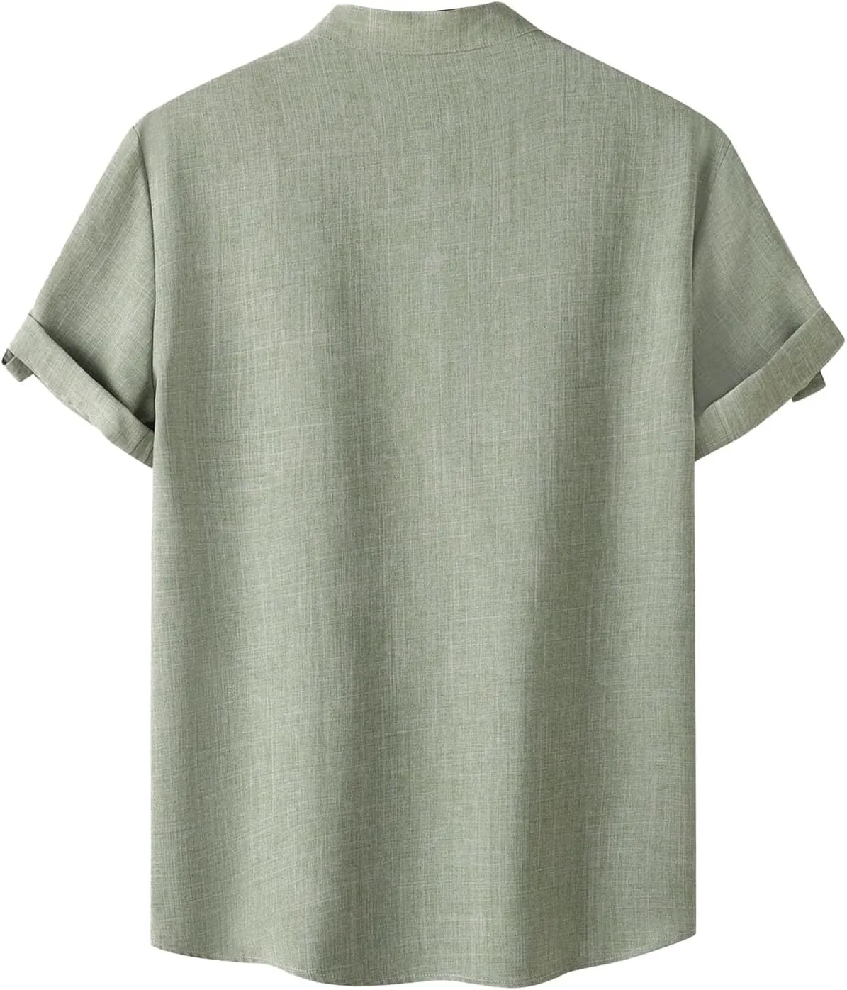 Mens Henley Shirts Short Sleeve Cotton Linen Loose Fit Stand Collar Casual Tshirts Hiking Summer Lightweight Work Tees