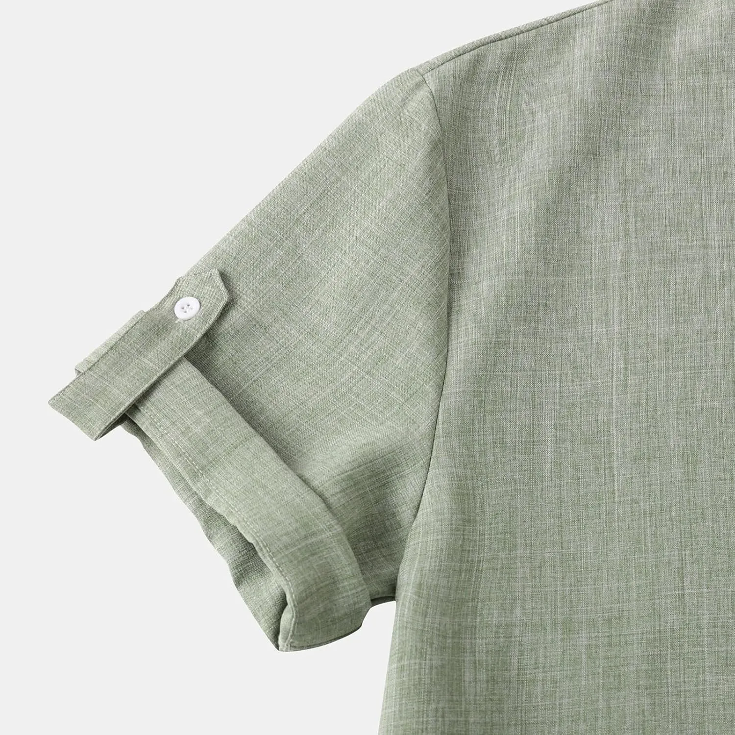 Mens Henley Shirts Short Sleeve Cotton Linen Loose Fit Stand Collar Casual Tshirts Hiking Summer Lightweight Work Tees