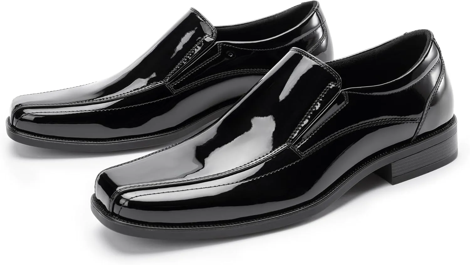 Mens Loafers Slip on Formal Dress Shoes, Microfiber Lined, Square Toe for Work and Casual, Business Oxford Style