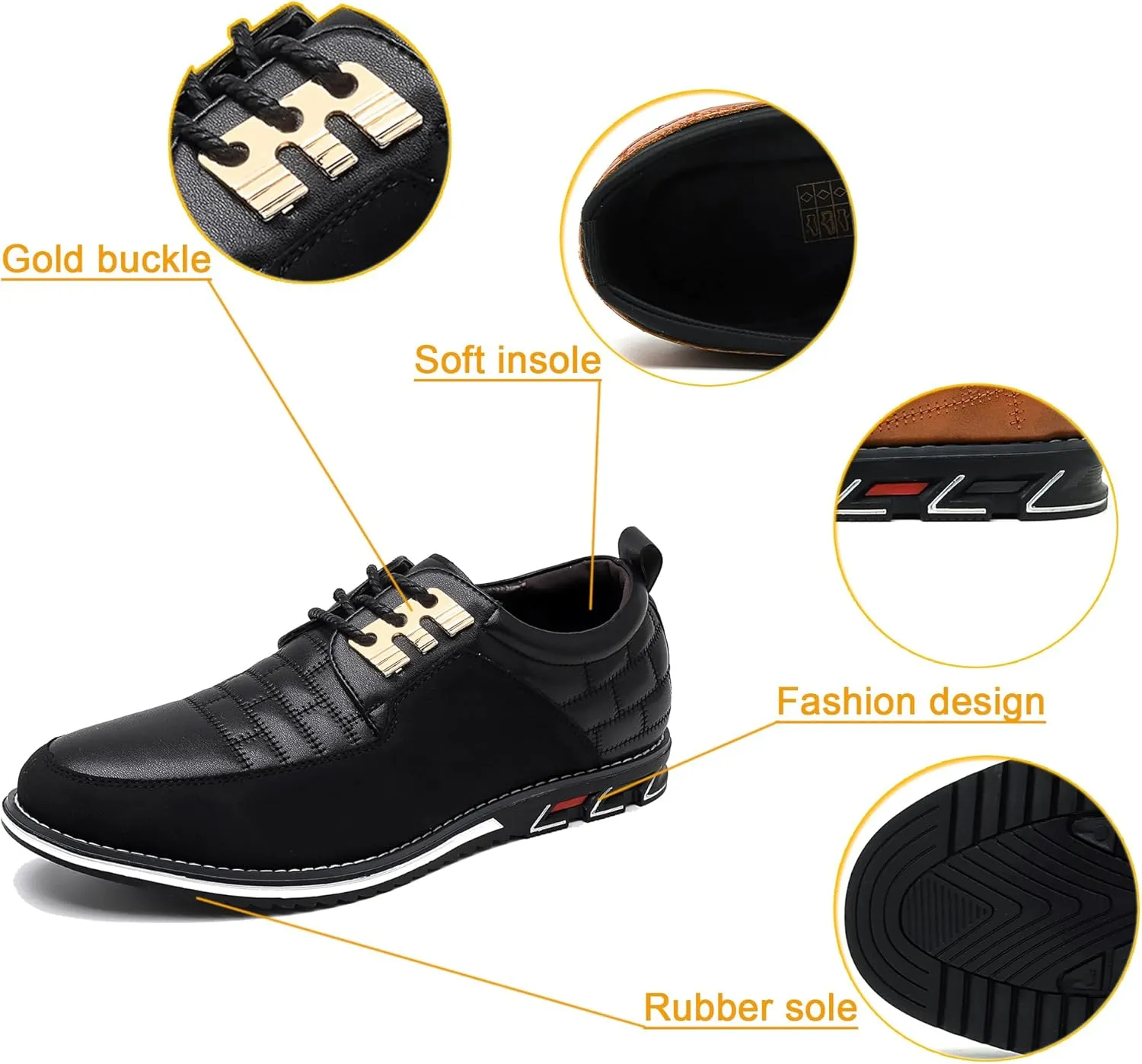 Men's Modern Oxford Leather Fashion Sneakers Walking Shoes Business Office Party Prom Dress Shoes Size 7-15