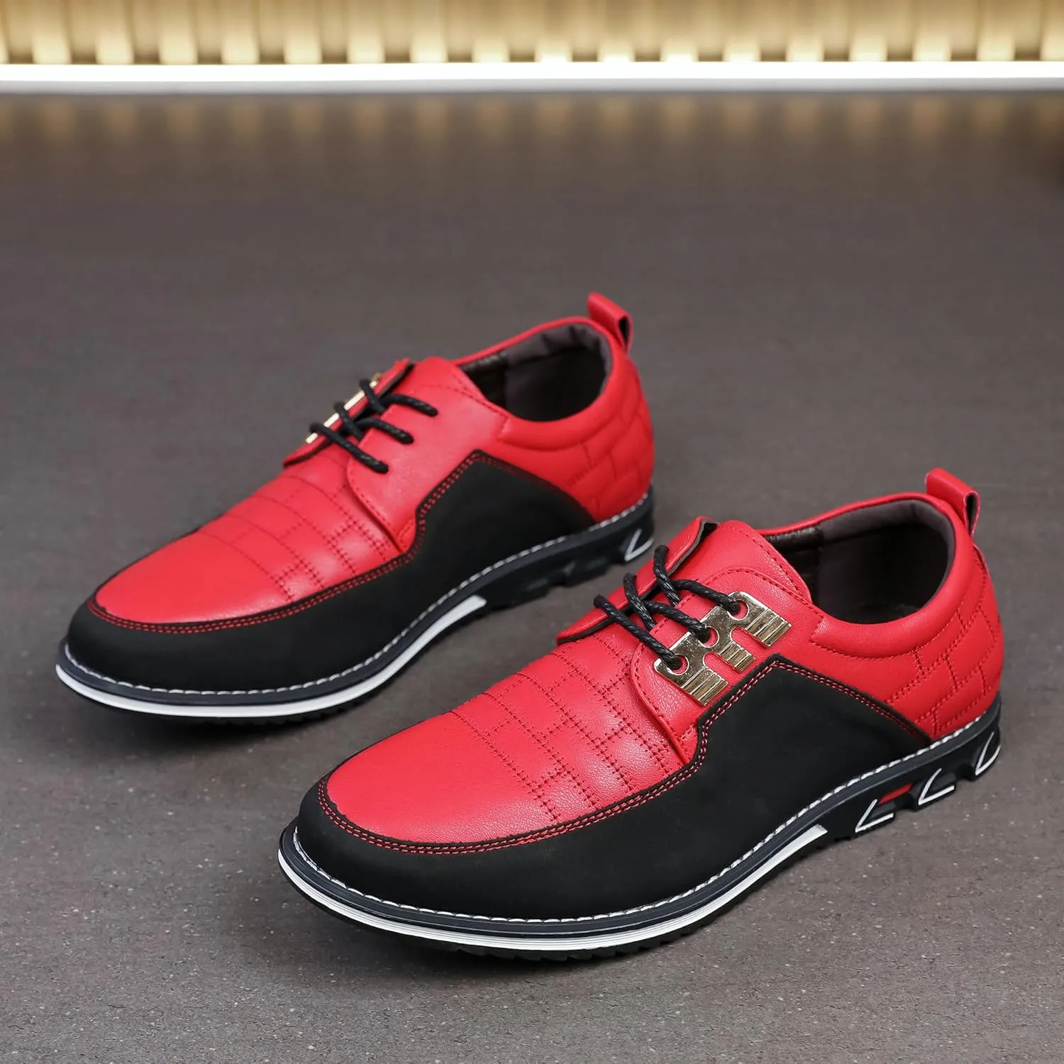 Men's Modern Oxford Leather Fashion Sneakers Walking Shoes Business Office Party Prom Dress Shoes Size 7-15