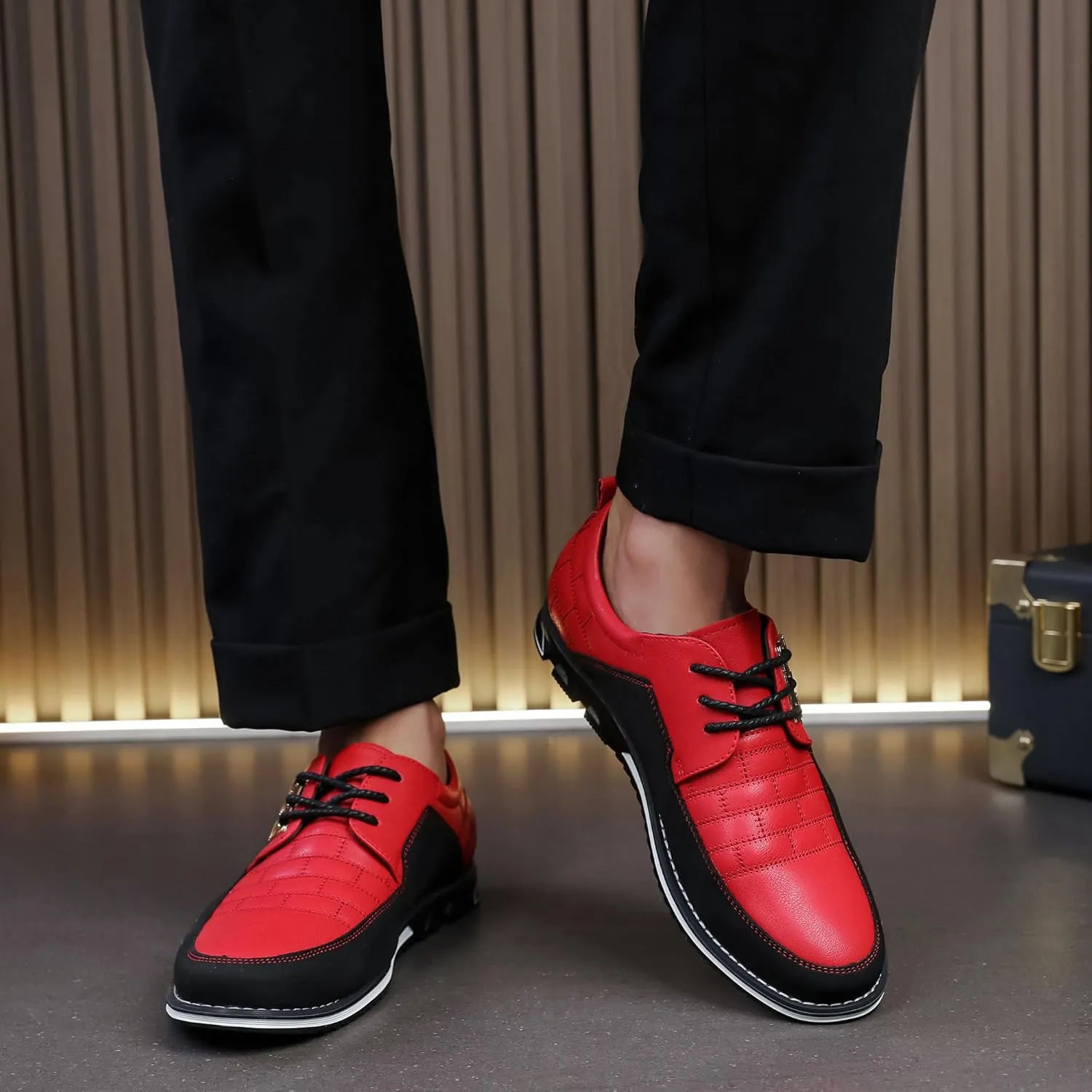 Men's Modern Oxford Leather Fashion Sneakers Walking Shoes Business Office Party Prom Dress Shoes Size 7-15