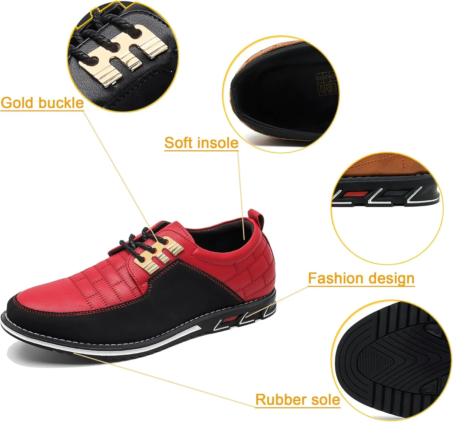 Men's Modern Oxford Leather Fashion Sneakers Walking Shoes Business Office Party Prom Dress Shoes Size 7-15