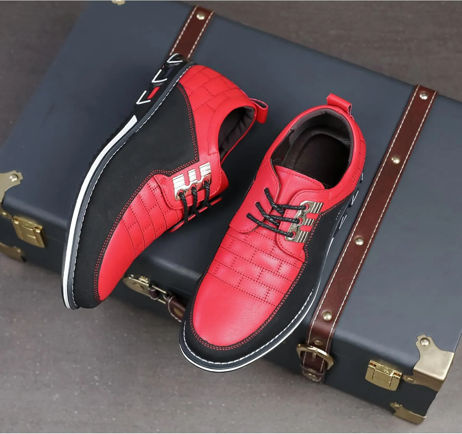 Men's Modern Oxford Leather Fashion Sneakers Walking Shoes Business Office Party Prom Dress Shoes Size 7-15