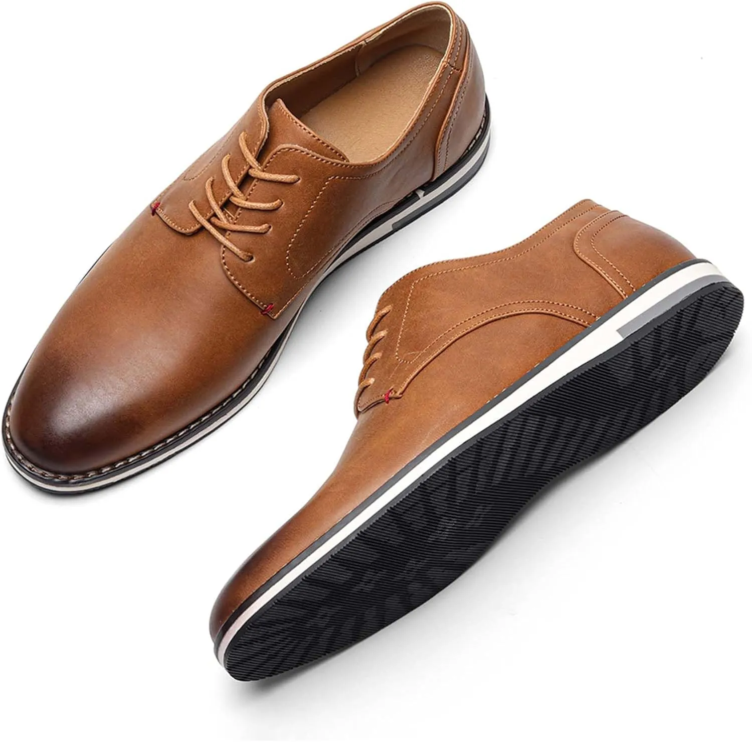Men's Orthopedic Dress Shoes Business Oxford Derby Shoes Casual Leather Walking Flats