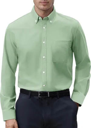 Mens Oxford Shirts Long Sleeve Button Down Shirt Regular Fit Business Casual Dress Shirts
