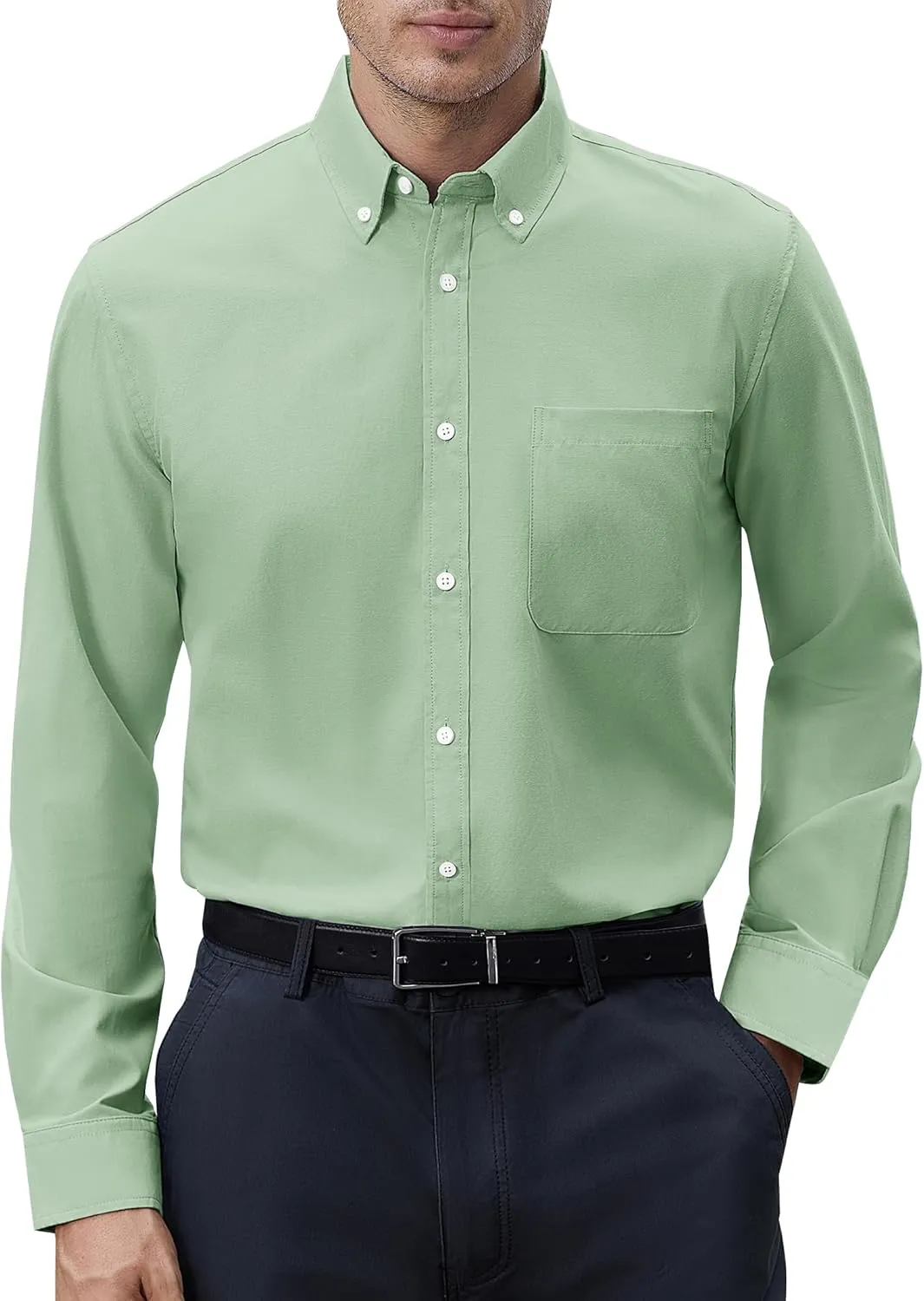 Mens Oxford Shirts Long Sleeve Button Down Shirt Regular Fit Business Casual Dress Shirts