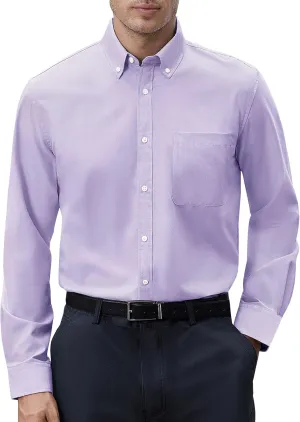 Mens Oxford Shirts Long Sleeve Button Down Shirt Regular Fit Business Casual Dress Shirts