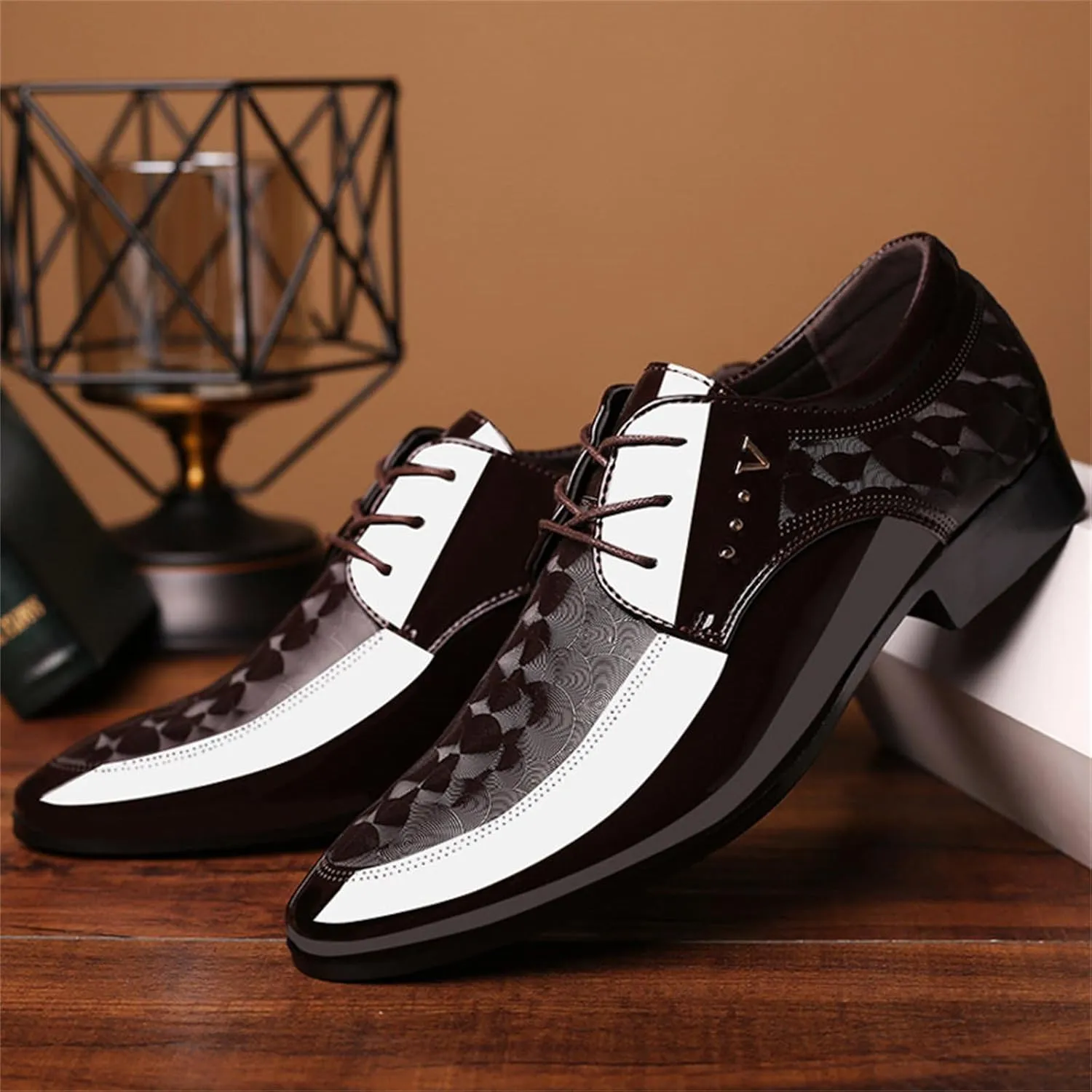 Men's Patent Leather Oxford Formal Business Dress Shoes Italy Modern Suit Tuxedo Shoes