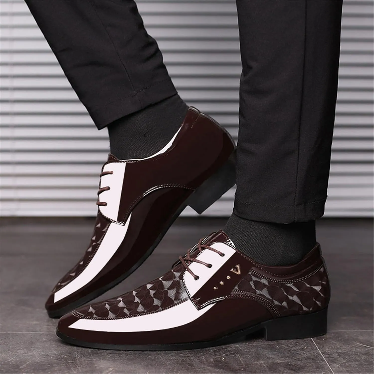 Men's Patent Leather Oxford Formal Business Dress Shoes Italy Modern Suit Tuxedo Shoes