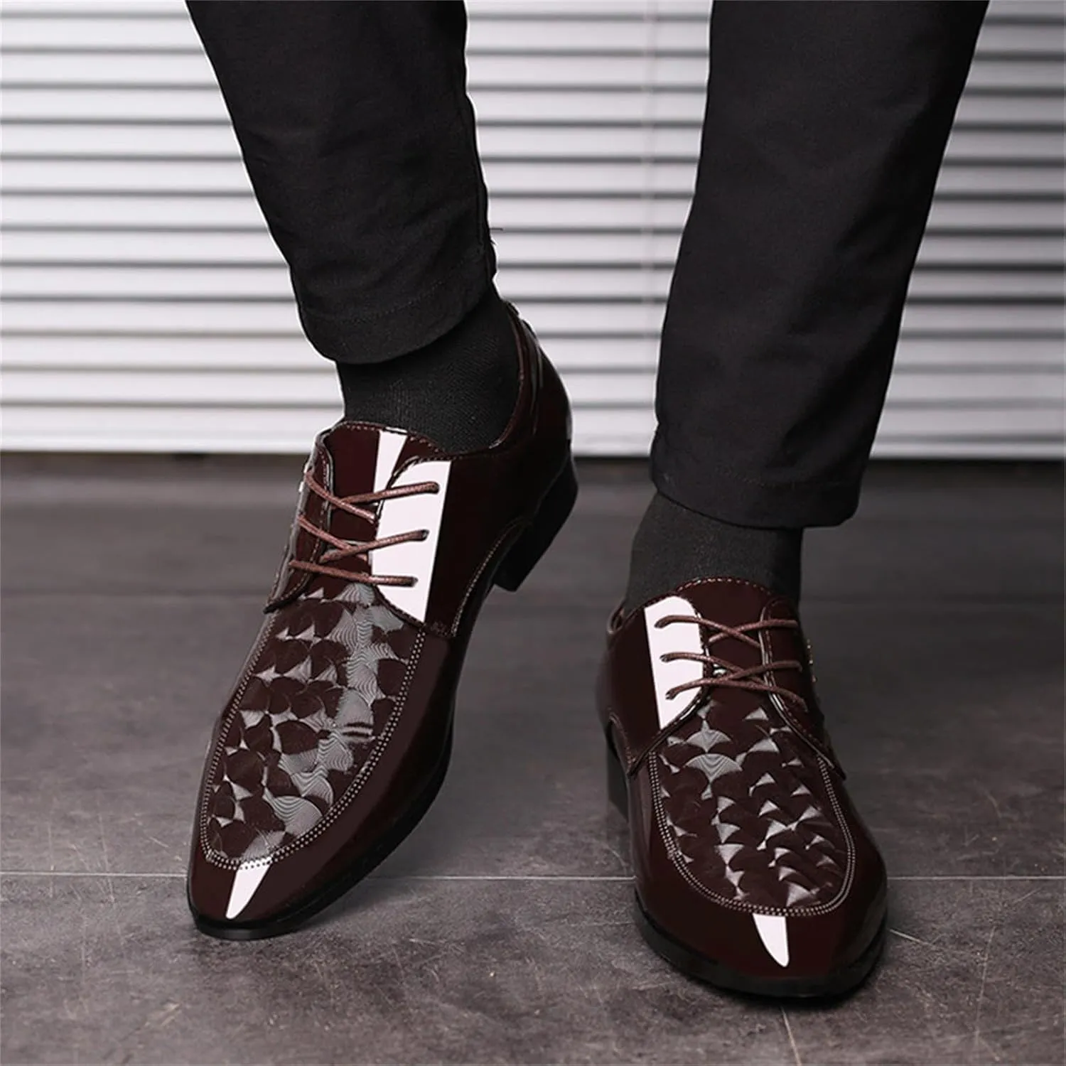Men's Patent Leather Oxford Formal Business Dress Shoes Italy Modern Suit Tuxedo Shoes