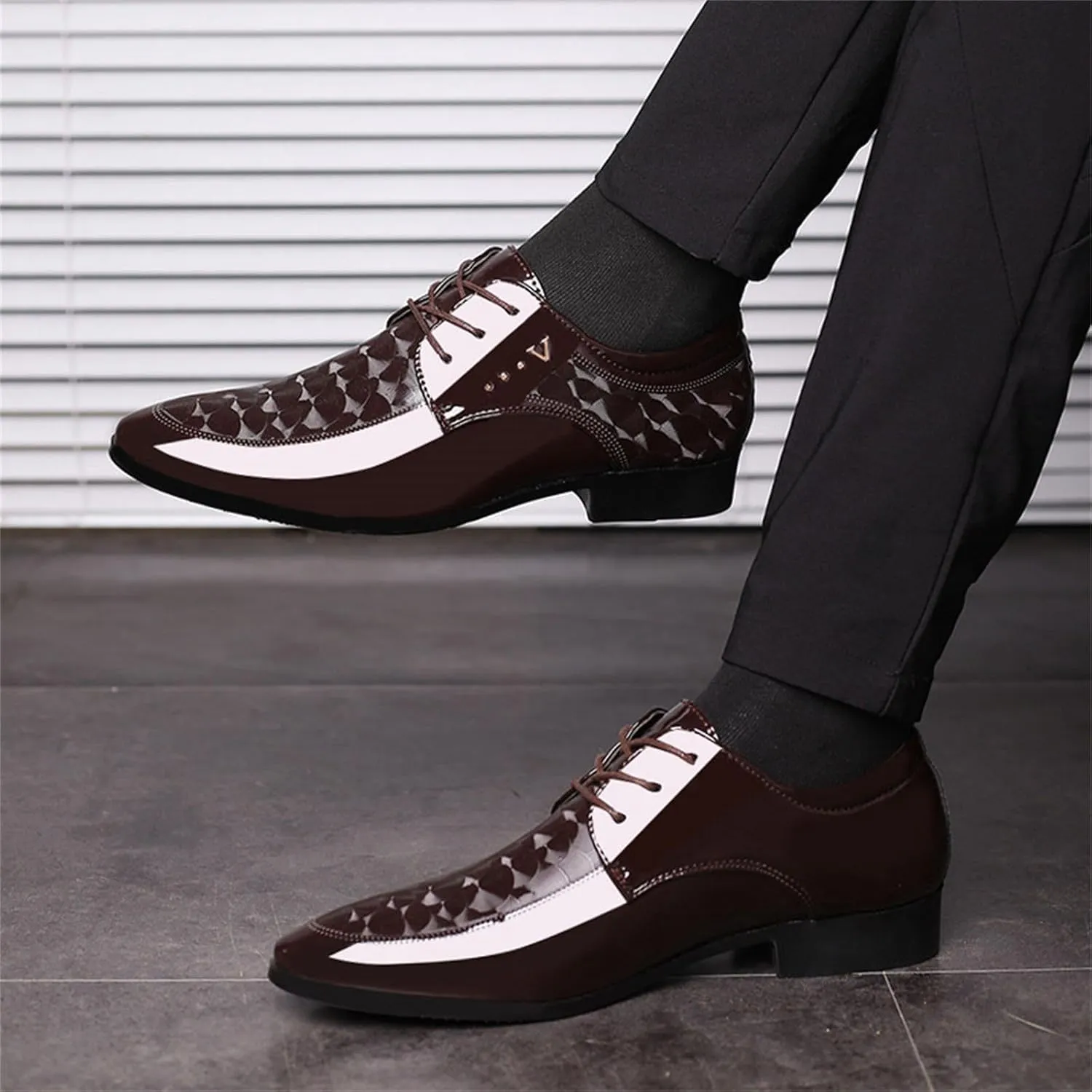 Men's Patent Leather Oxford Formal Business Dress Shoes Italy Modern Suit Tuxedo Shoes