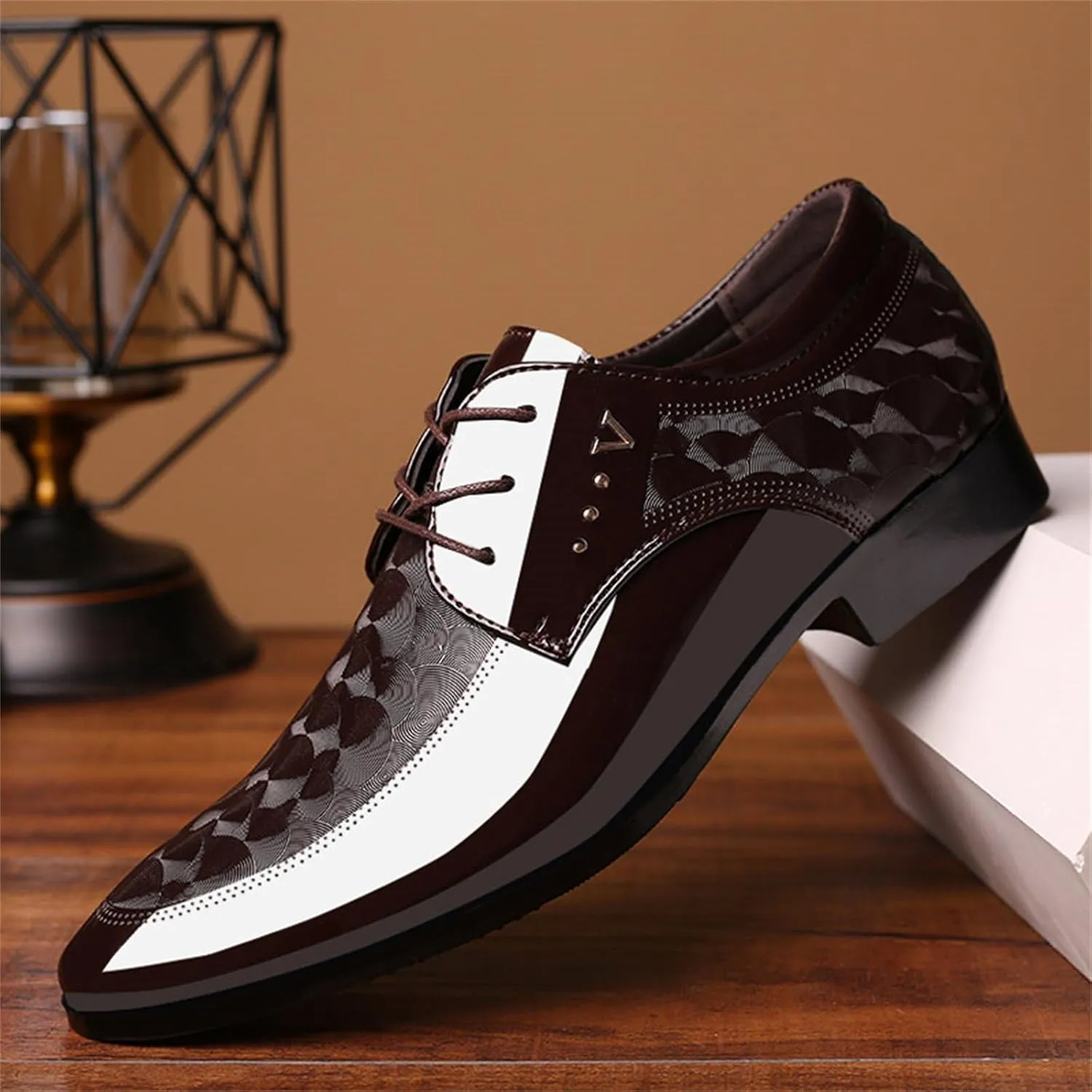 Men's Patent Leather Oxford Formal Business Dress Shoes Italy Modern Suit Tuxedo Shoes