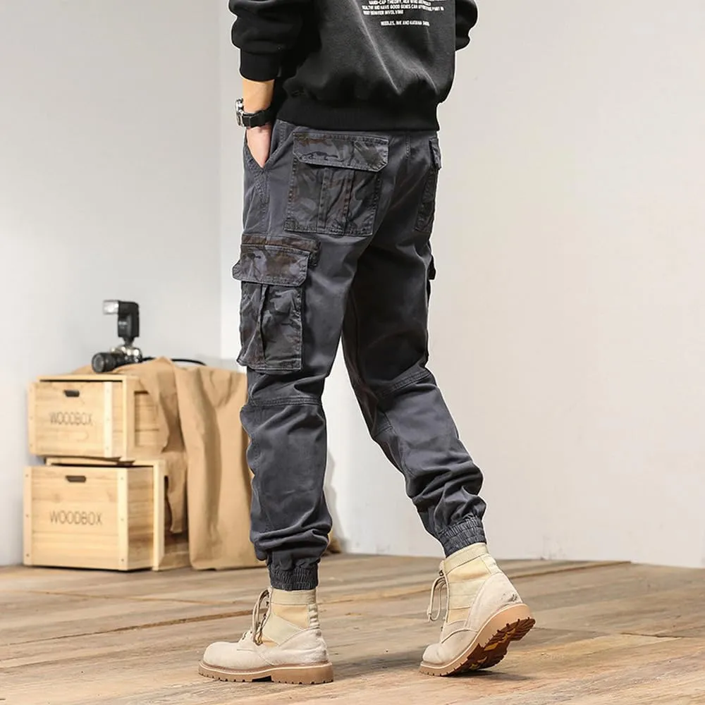 Men's Regular Fit Military Cargo Pants Camouflage Pockets Cotton Work Pants