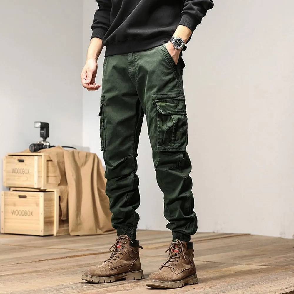 Men's Regular Fit Military Cargo Pants Camouflage Pockets Cotton Work Pants