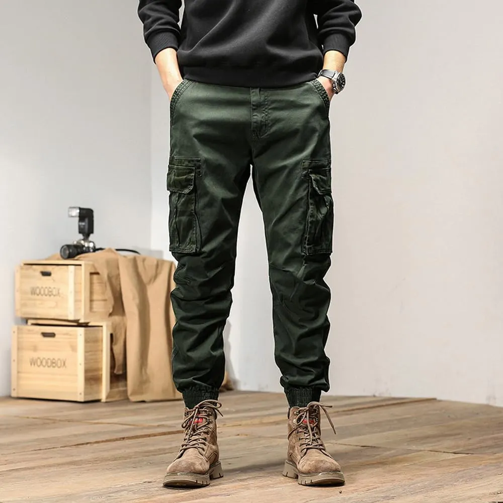 Men's Regular Fit Military Cargo Pants Camouflage Pockets Cotton Work Pants