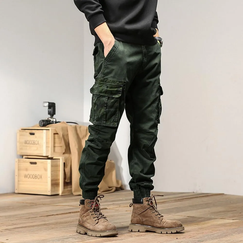 Men's Regular Fit Military Cargo Pants Camouflage Pockets Cotton Work Pants