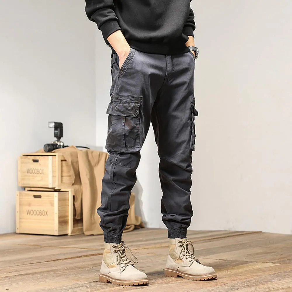 Men's Regular Fit Military Cargo Pants Camouflage Pockets Cotton Work Pants