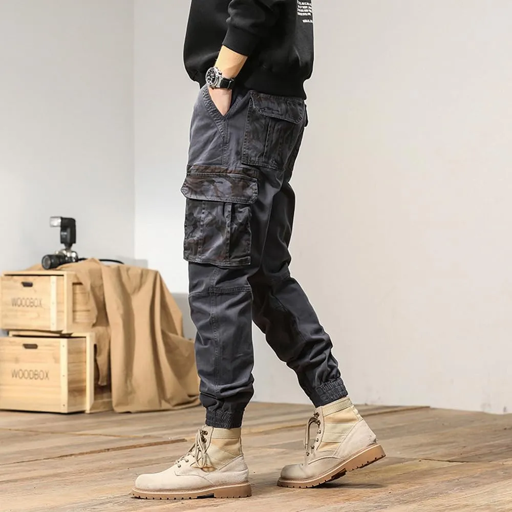 Men's Regular Fit Military Cargo Pants Camouflage Pockets Cotton Work Pants
