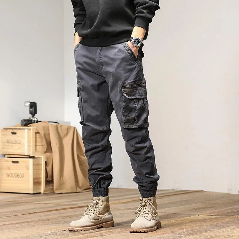 Men's Regular Fit Military Cargo Pants Camouflage Pockets Cotton Work Pants