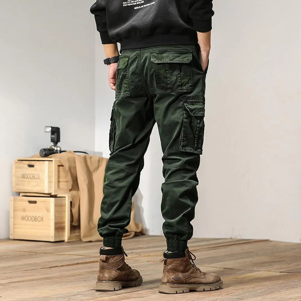 Men's Regular Fit Military Cargo Pants Camouflage Pockets Cotton Work Pants
