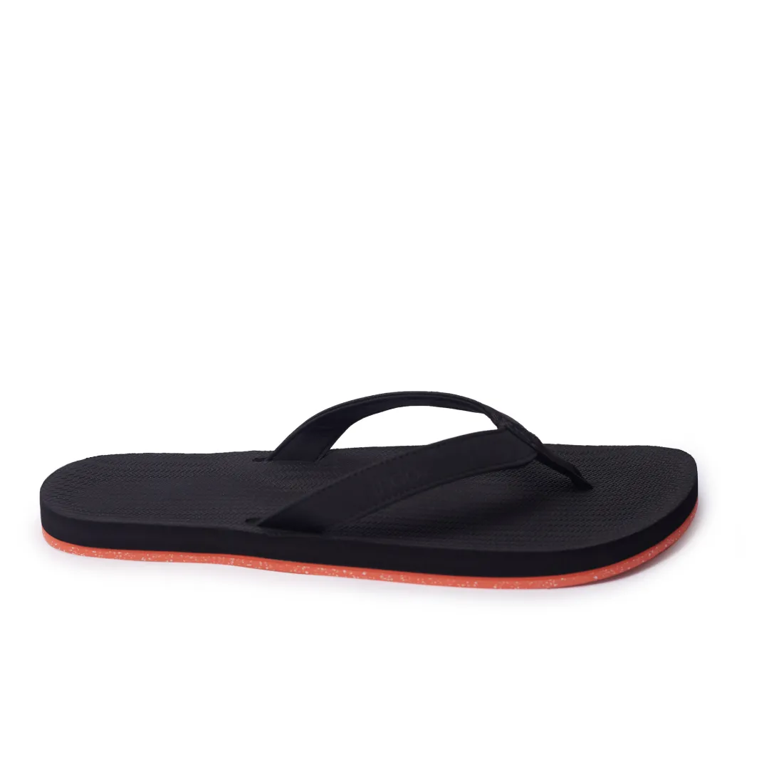 Men's Sneaker Sole Flip Flops Black & Orange