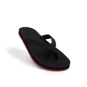 Men's Sneaker Sole Flip Flops Black & Orange