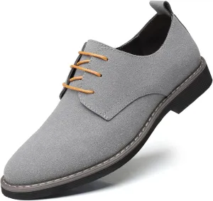 Men's Suede Lace Up Oxfords Classic Wing Tips Dress Shoes Casual Luxury Business Work Office Derby Shoes