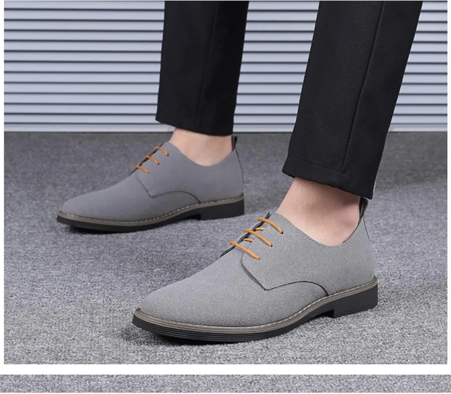 Men's Suede Lace Up Oxfords Classic Wing Tips Dress Shoes Casual Luxury Business Work Office Derby Shoes