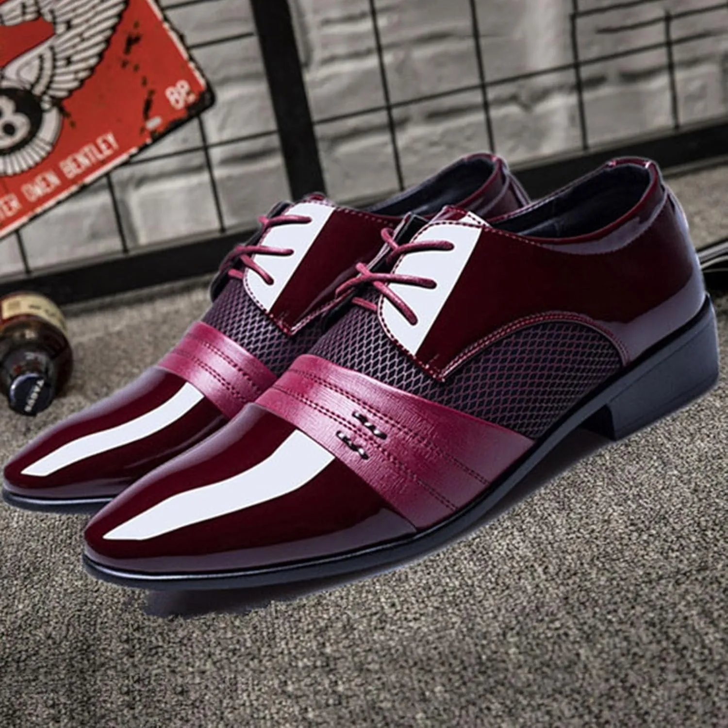 Mens Tuxedo Shoes Patent Leather Formal Business Oxford Dress Shoes